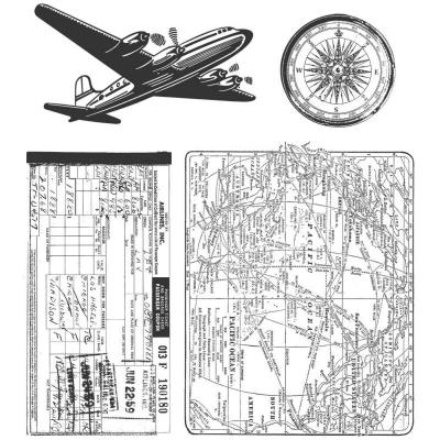 Stampers Anonymous Tim Holtz Cling Stamps - Air Travel